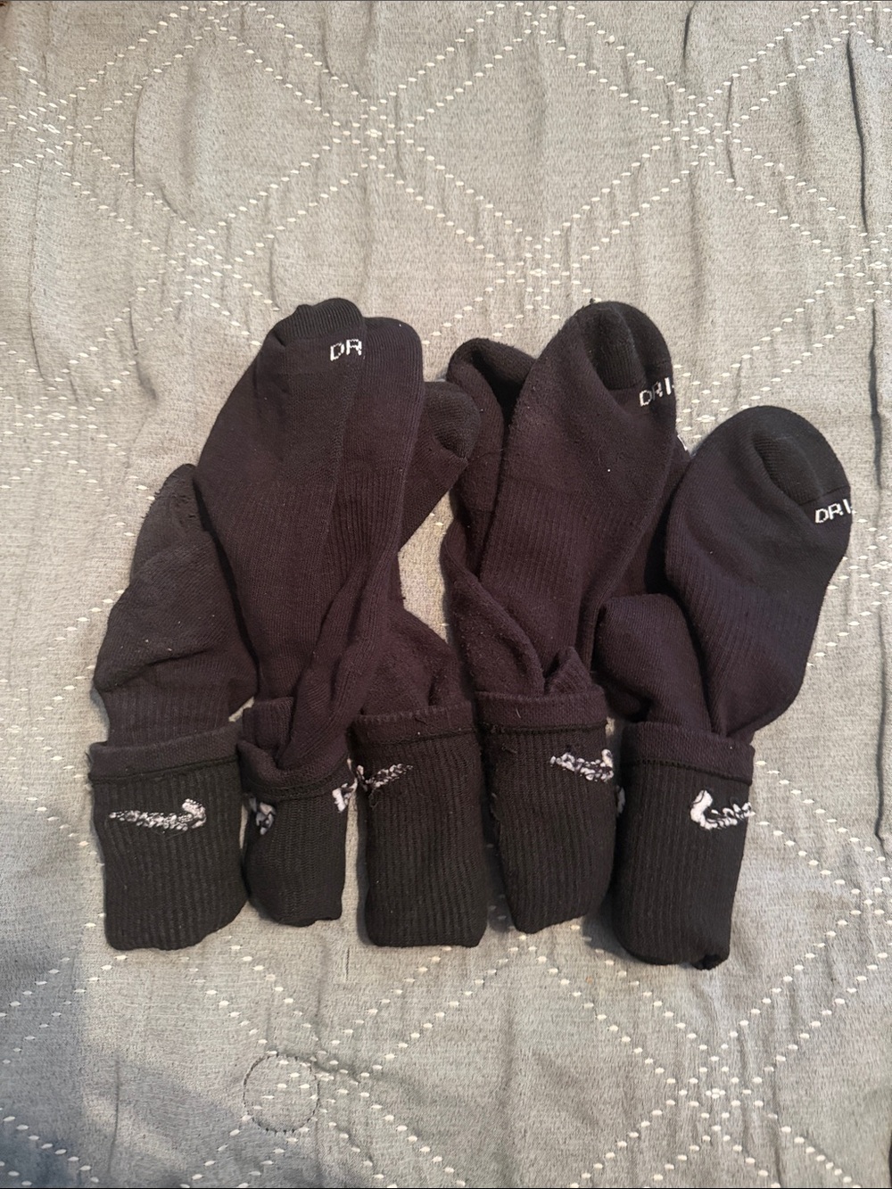 Black Athletic Crew Socks - 5 Pairs
